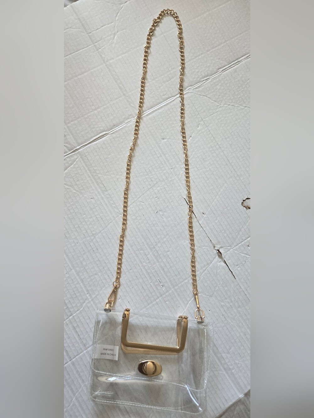 Clear PVC Crossbody Bag with Gold Hardware